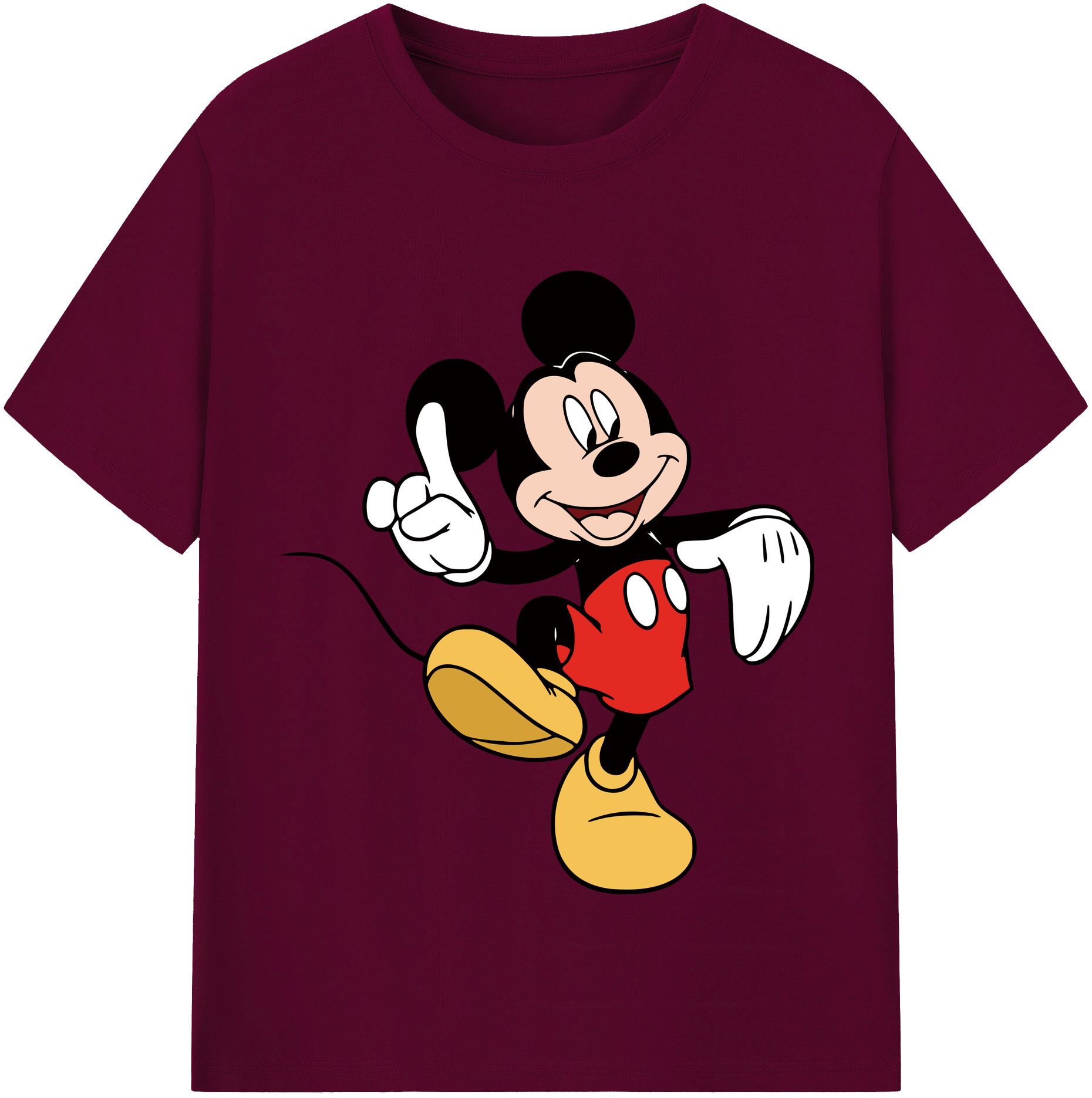 （画像用） ミッキーマウス Mickey Mouse レディースカジュアルプリントTシャツ（綿100％）